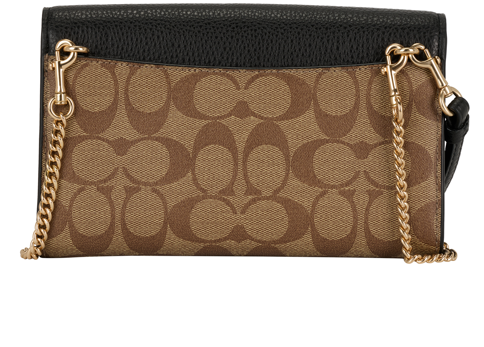 Signature Jade Wallet On Chain, &pound;130, Handbags, Beige/Black, Canvas/Leather, Back view